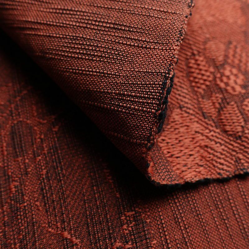 名古屋帯 六通柄 正絹 花柄 通し仕立て 帯 小豆・エンジ_画像11