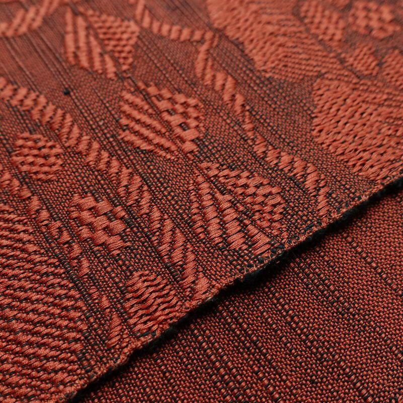 名古屋帯 六通柄 正絹 花柄 通し仕立て 帯 小豆・エンジ_画像13