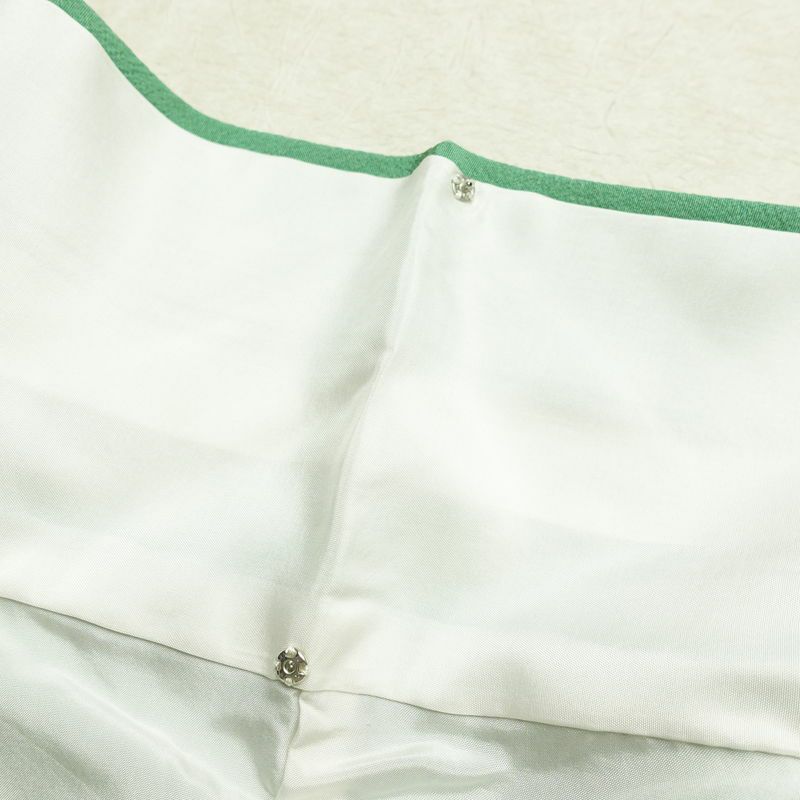 色無地 縮緬 一つ紋付き 正絹 無地 袷仕立て 身丈160.5cm 裄丈67cm 共八掛 フォーマル 着物 緑・うぐいす色_画像20