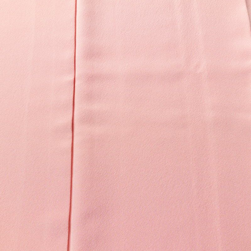 色無地 しつけ糸付き 縮緬 一つ紋付き 正絹 無地 袷仕立て 身丈157cm 裄丈65cm フォーマル 着物 ピンク_画像6