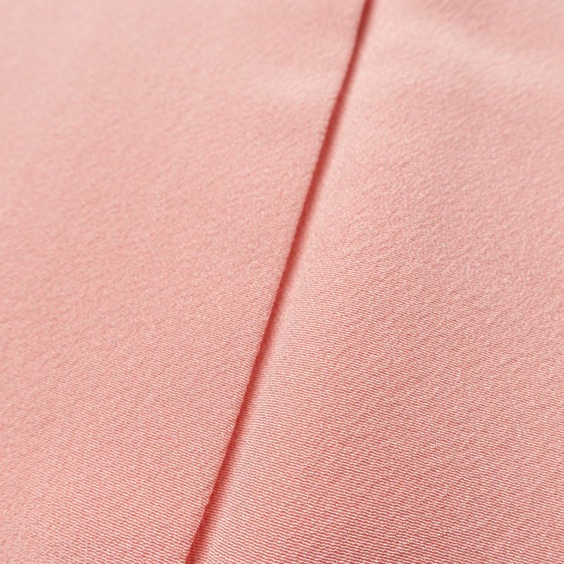 色無地 しつけ糸付き 縮緬 一つ紋付き 正絹 無地 袷仕立て 身丈157cm 裄丈65cm フォーマル 着物 ピンク_画像8