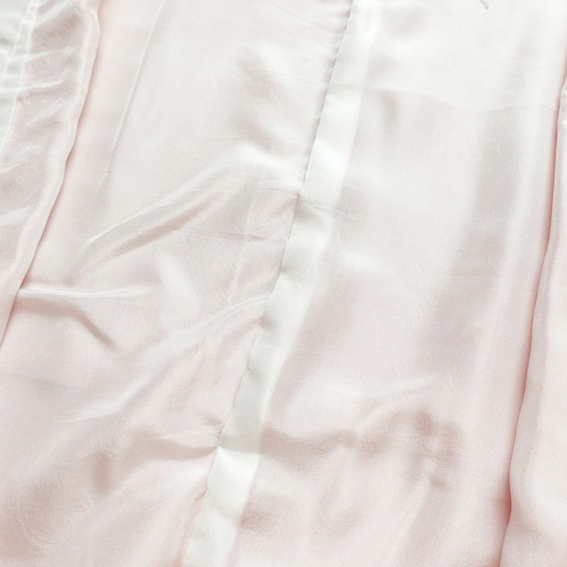 色無地 しつけ糸付き 縮緬 一つ紋付き 正絹 無地 袷仕立て 身丈157cm 裄丈65cm フォーマル 着物 ピンク_画像18