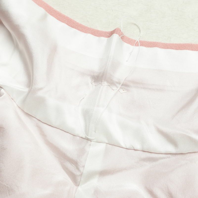 色無地 しつけ糸付き 縮緬 一つ紋付き 正絹 無地 袷仕立て 身丈157cm 裄丈65cm フォーマル 着物 ピンク_画像20