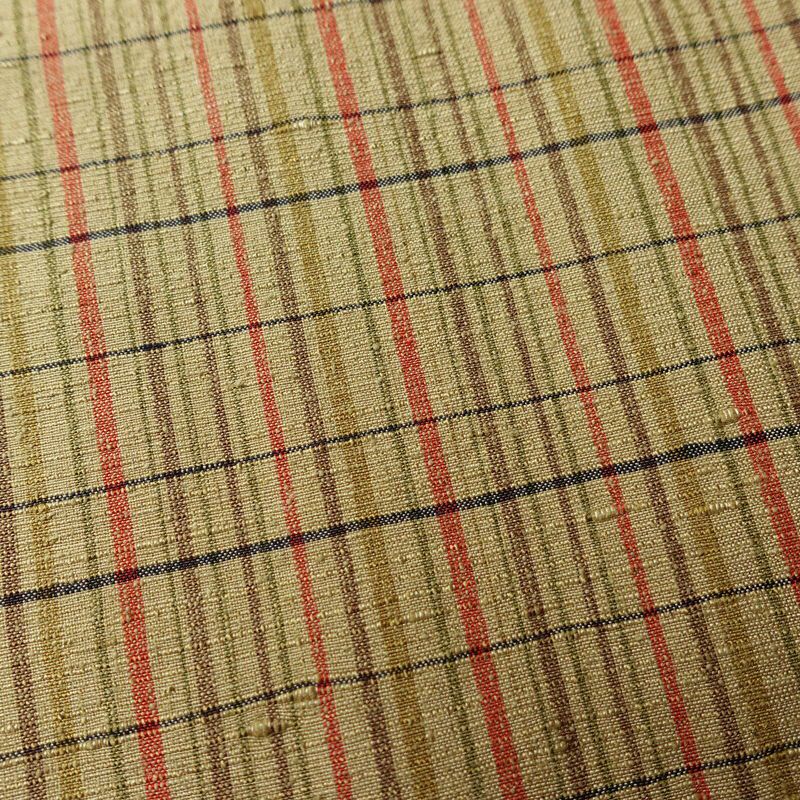 紬 良品 しつけ糸付き 正絹 チェック・格子柄 袷仕立て 身丈166.5cm 裄丈67cm 着物 黄・黄土色_画像8