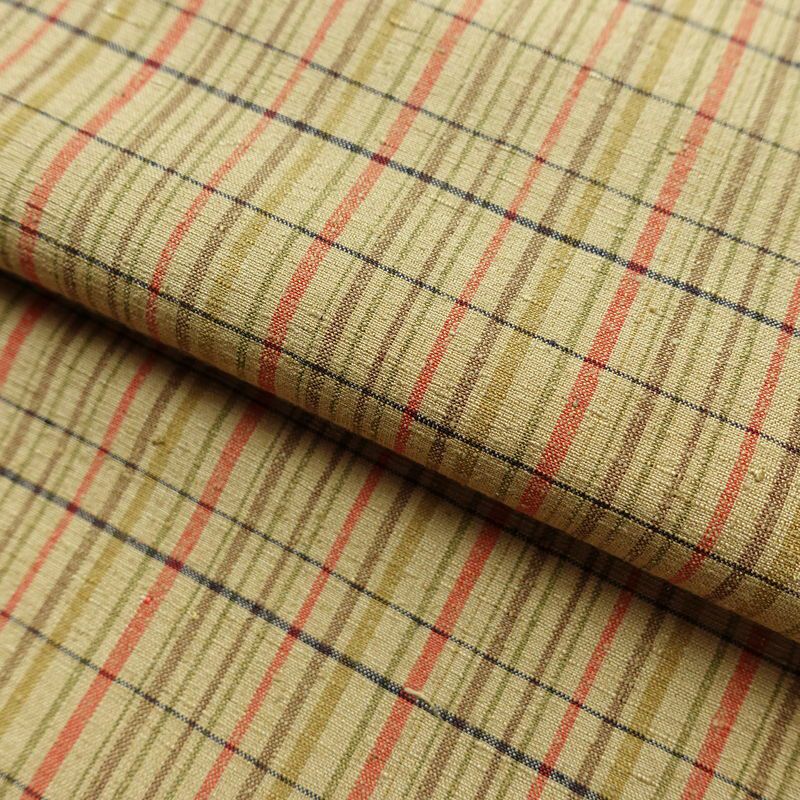 紬 良品 しつけ糸付き 正絹 チェック・格子柄 袷仕立て 身丈166.5cm 裄丈67cm 着物 黄・黄土色_画像20