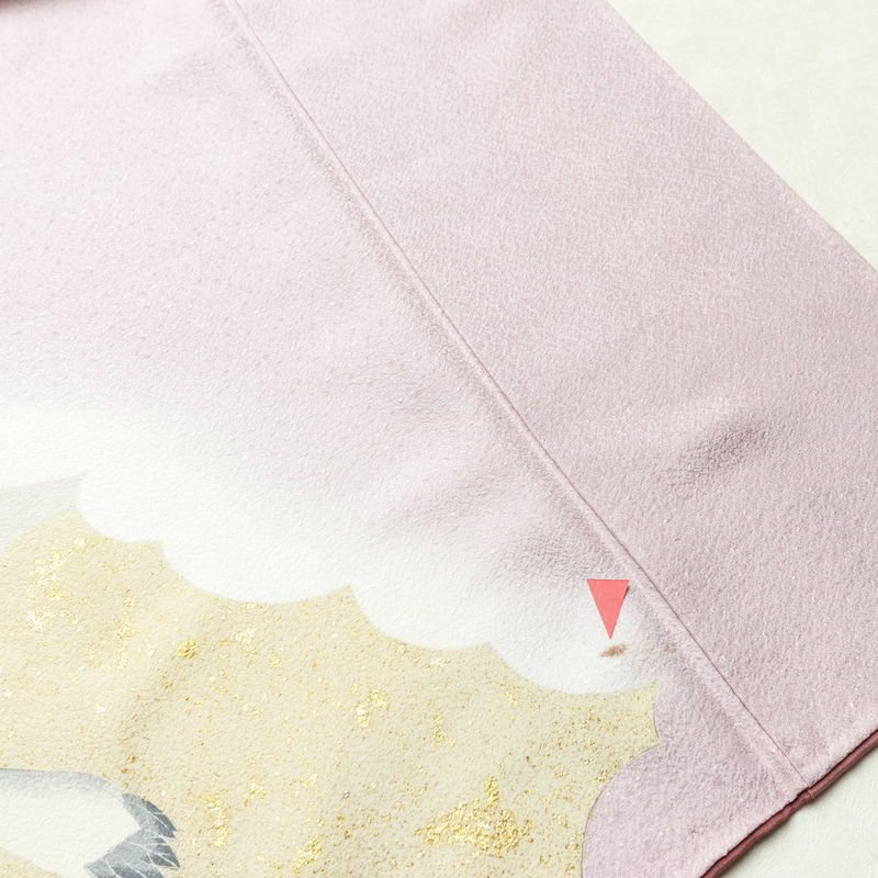 付け下げ 正絹 人物・動物柄 袷仕立て 身丈159.5cm 裄丈65.5cm 箔 フォーマル 着物 紫・藤色_画像12