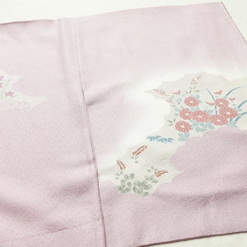 付け下げ 正絹 人物・動物柄 袷仕立て 身丈159.5cm 裄丈65.5cm 箔 フォーマル 着物 紫・藤色_画像13