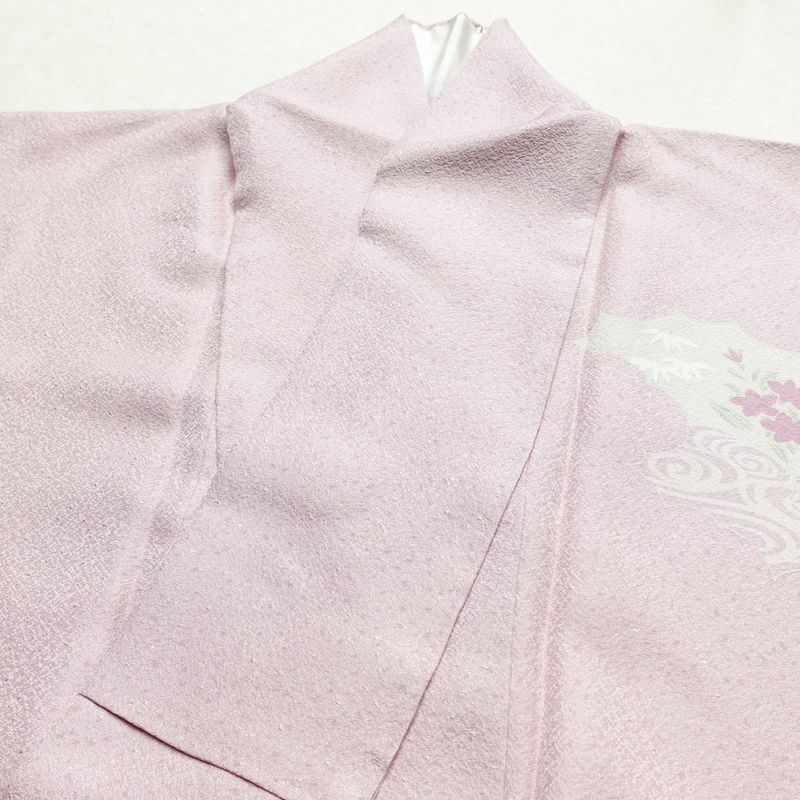 付け下げ 正絹 人物・動物柄 袷仕立て 身丈159.5cm 裄丈65.5cm 箔 フォーマル 着物 紫・藤色_画像16