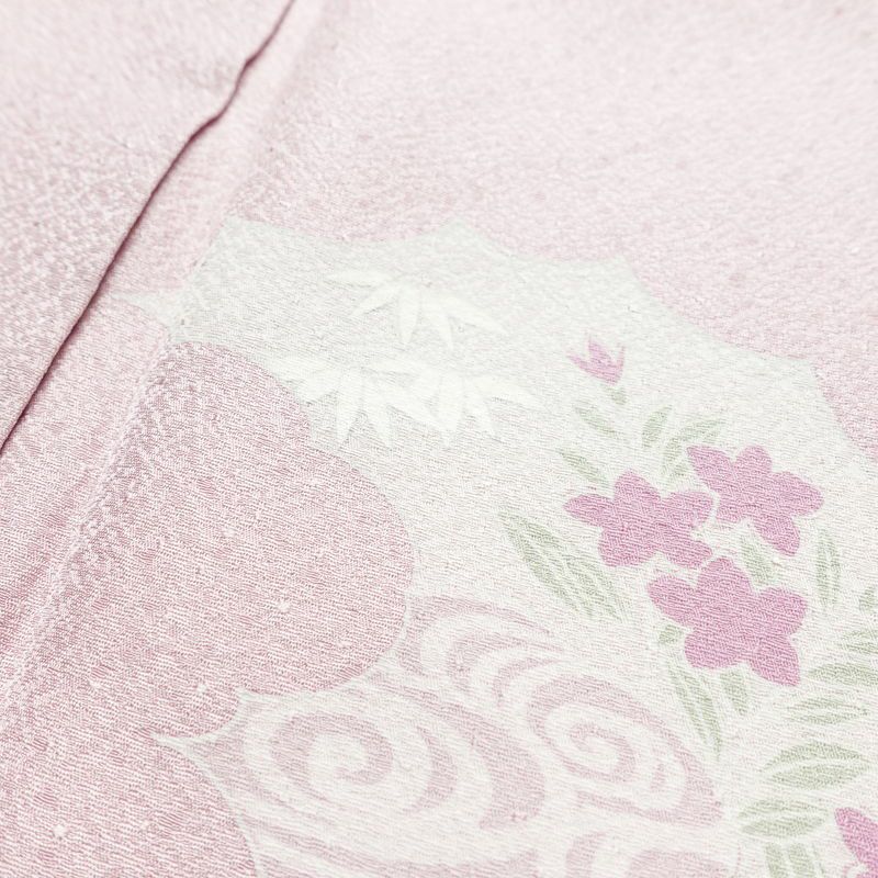 付け下げ 正絹 人物・動物柄 袷仕立て 身丈159.5cm 裄丈65.5cm 箔 フォーマル 着物 紫・藤色_画像17