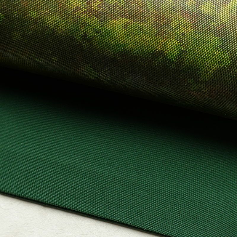 名古屋帯 太鼓柄 良品 正絹 風景柄 名古屋仕立て 箔 帯 緑・うぐいす色_画像8