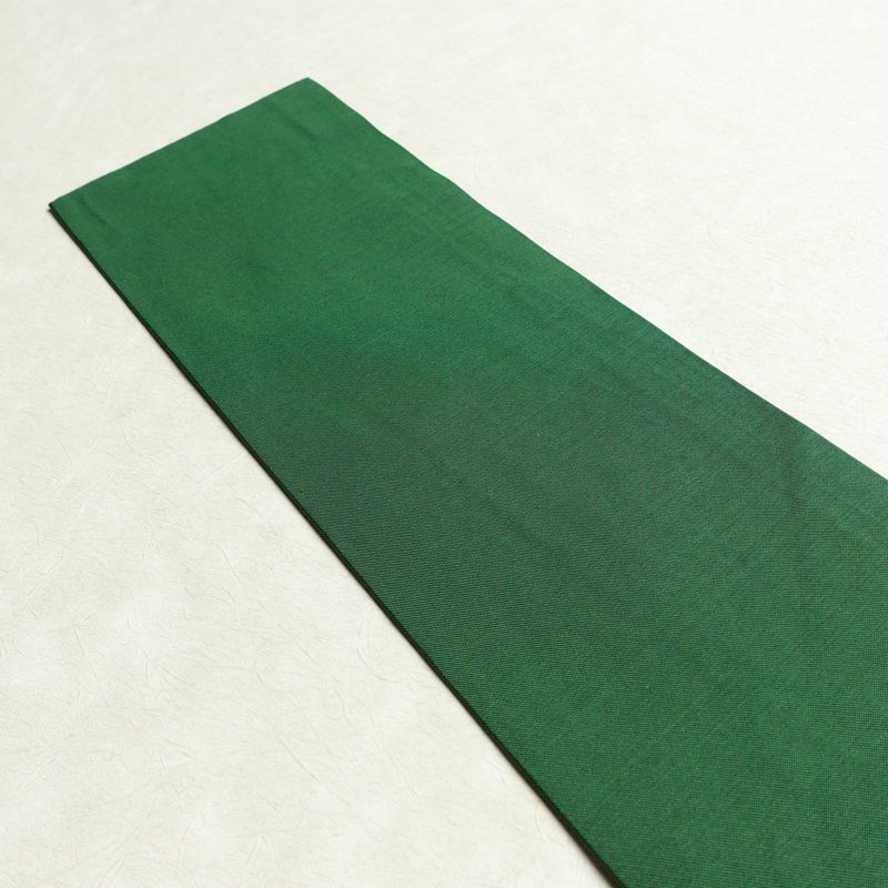 名古屋帯 太鼓柄 良品 正絹 風景柄 名古屋仕立て 箔 帯 緑・うぐいす色_画像16