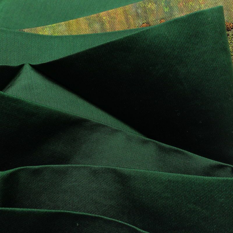 名古屋帯 太鼓柄 良品 正絹 風景柄 名古屋仕立て 箔 帯 緑・うぐいす色_画像18