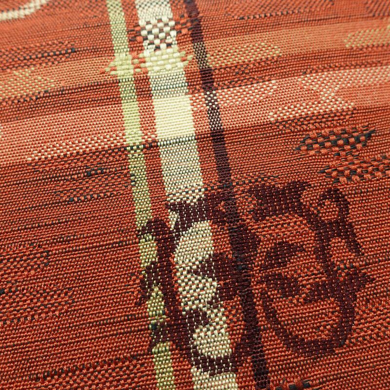 名古屋帯 六通柄 良品 正絹 幾何学柄・抽象柄 通し仕立て 帯 茶_画像4