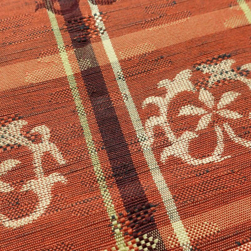 名古屋帯 六通柄 良品 正絹 幾何学柄・抽象柄 通し仕立て 帯 茶_画像5