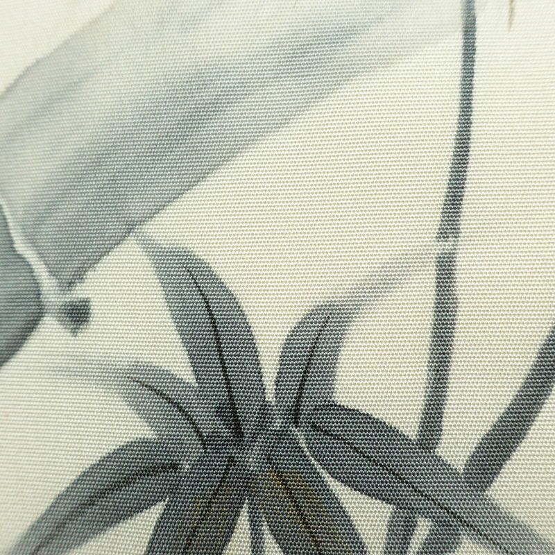 名古屋帯 太鼓柄 内山晴祥 落款入り 正絹 木の葉・植物柄 名古屋仕立て 帯 白_画像6