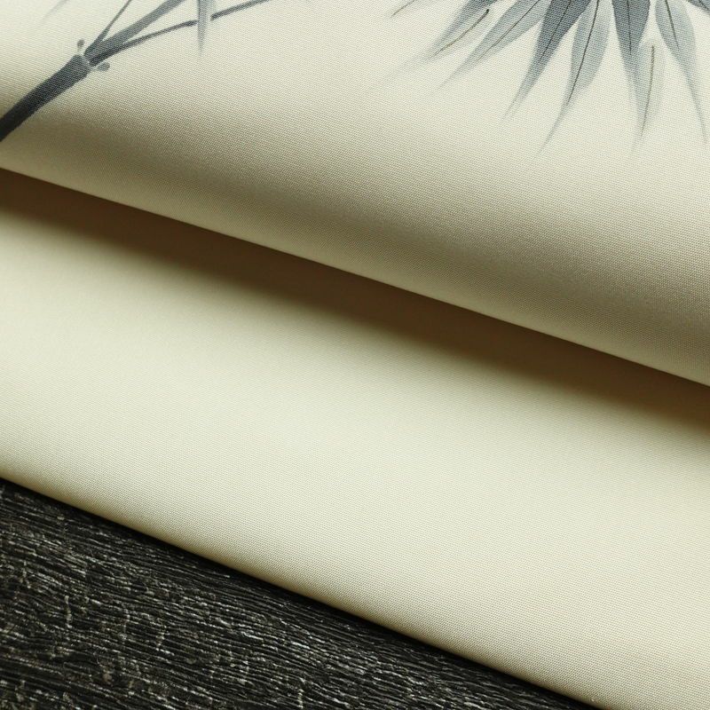 名古屋帯 太鼓柄 内山晴祥 落款入り 正絹 木の葉・植物柄 名古屋仕立て 帯 白_画像9