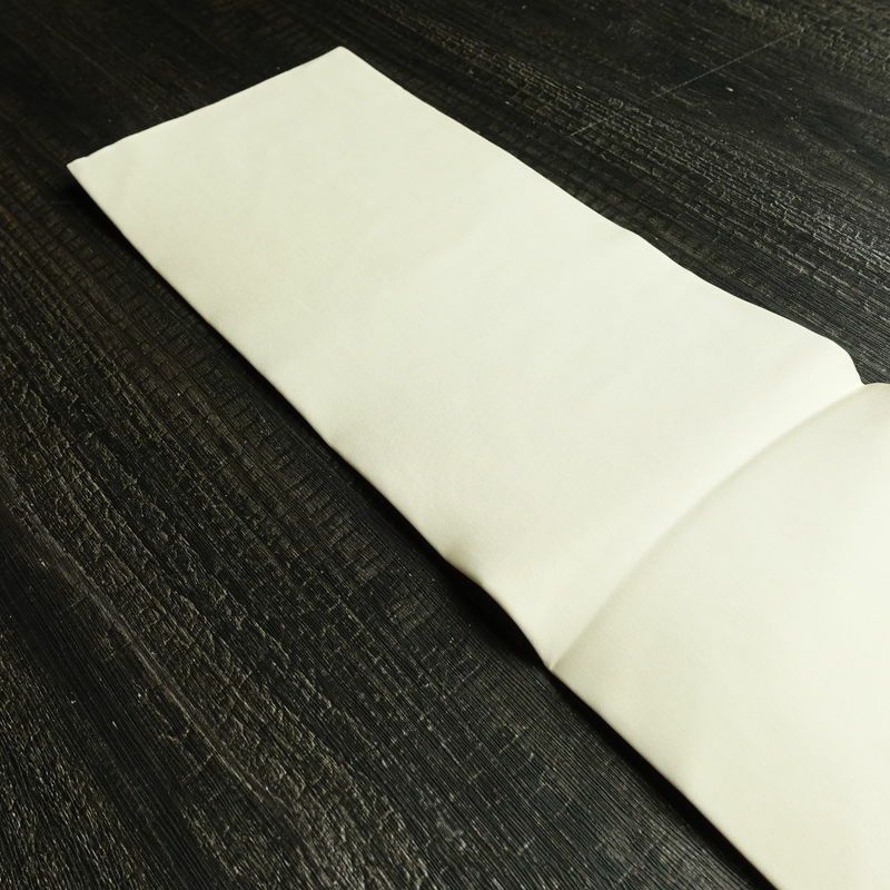 名古屋帯 太鼓柄 内山晴祥 落款入り 正絹 木の葉・植物柄 名古屋仕立て 帯 白_画像17