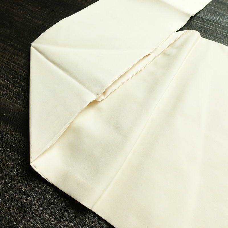 名古屋帯 太鼓柄 内山晴祥 落款入り 正絹 木の葉・植物柄 名古屋仕立て 帯 白_画像19