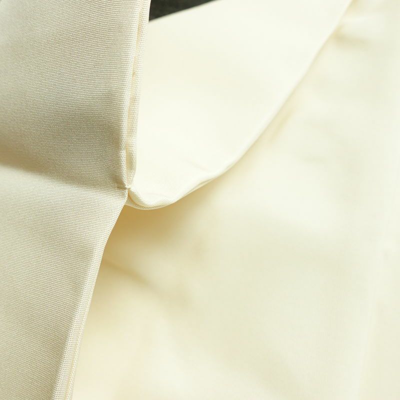 名古屋帯 太鼓柄 内山晴祥 落款入り 正絹 木の葉・植物柄 名古屋仕立て 帯 白_画像20