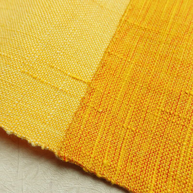 名古屋帯 太鼓柄 良品 正絹 麻の葉柄 松葉仕立て 帯 黄・黄土色_画像19