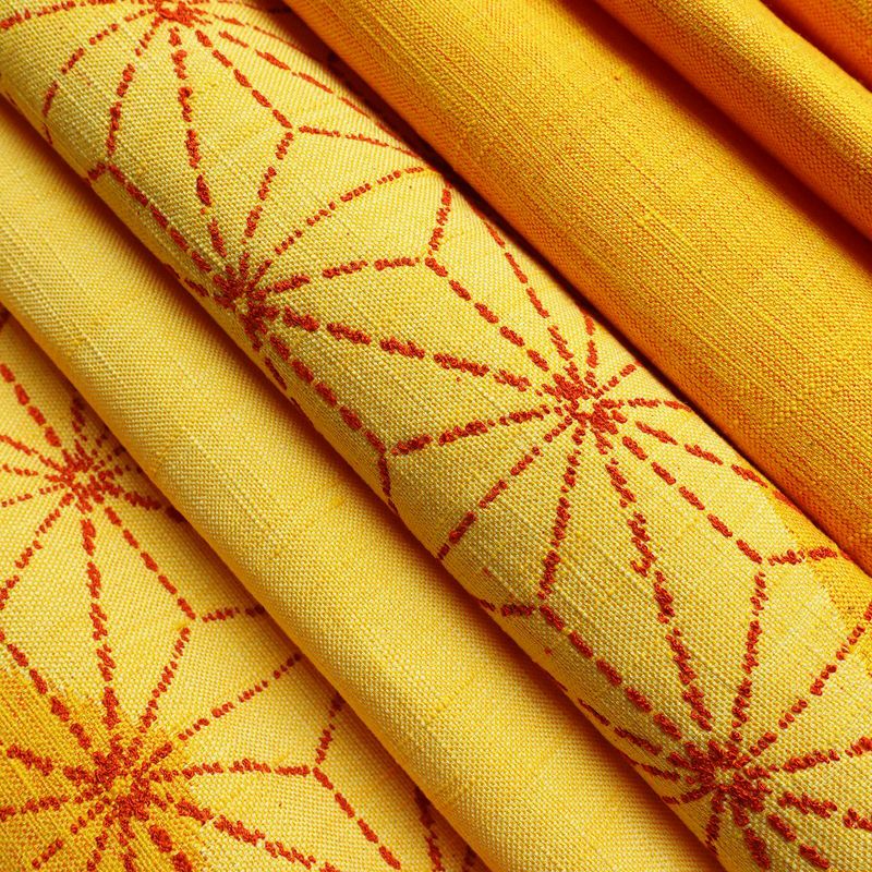 名古屋帯 太鼓柄 良品 正絹 麻の葉柄 松葉仕立て 帯 黄・黄土色_画像21