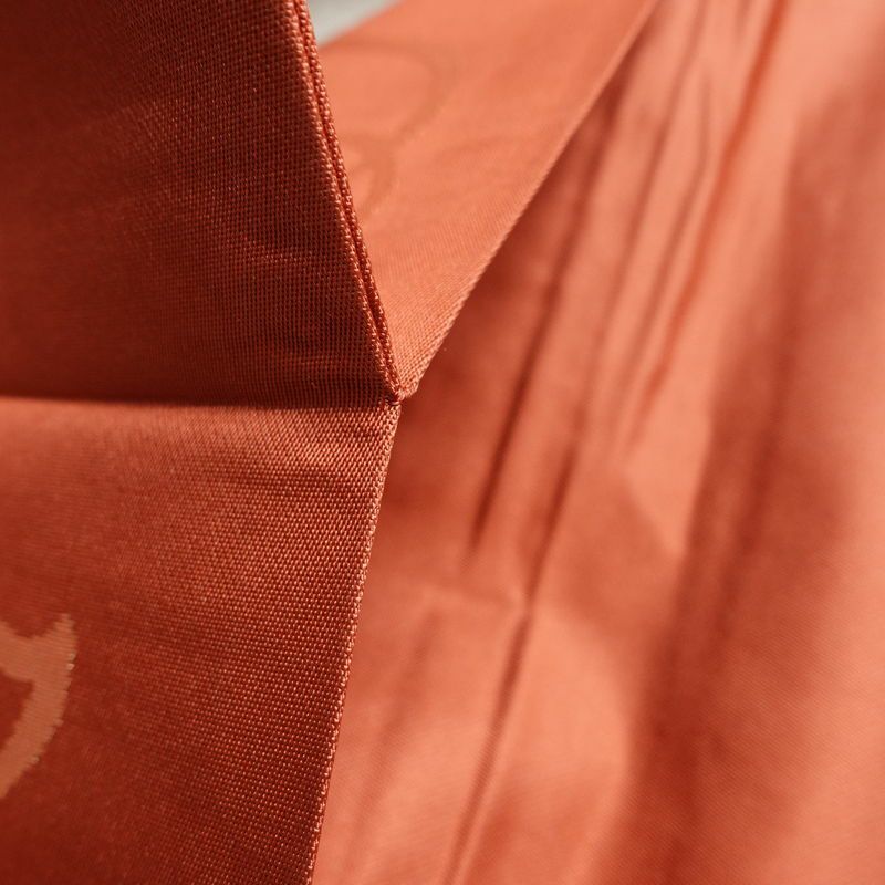 名古屋帯 六通柄 美品 正絹 木の葉・植物柄 名古屋仕立て 箔 帯 サーモンピンク ピンク_画像20