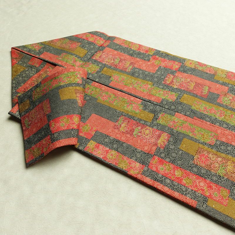 名古屋帯 全通柄 美品 正絹 古典柄 名古屋仕立て 帯 多色使い_画像20