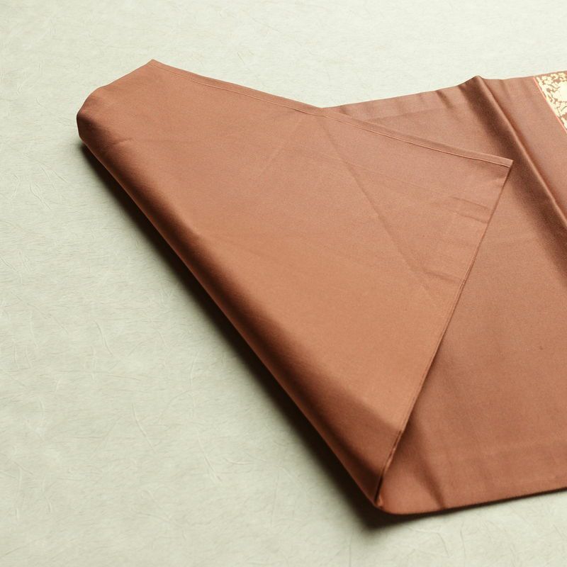 名古屋帯 太鼓柄 良品 正絹 幾何学柄・抽象柄 名古屋仕立て 箔 帯 茶_画像9