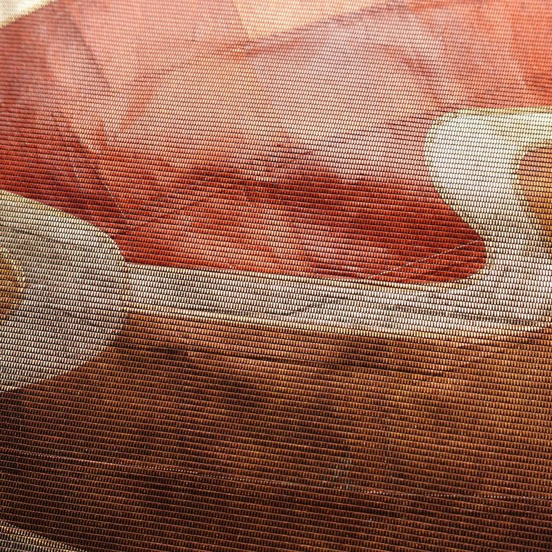 名古屋帯 太鼓柄 正絹 古典柄 名古屋仕立て 箔 帯 茶_画像3