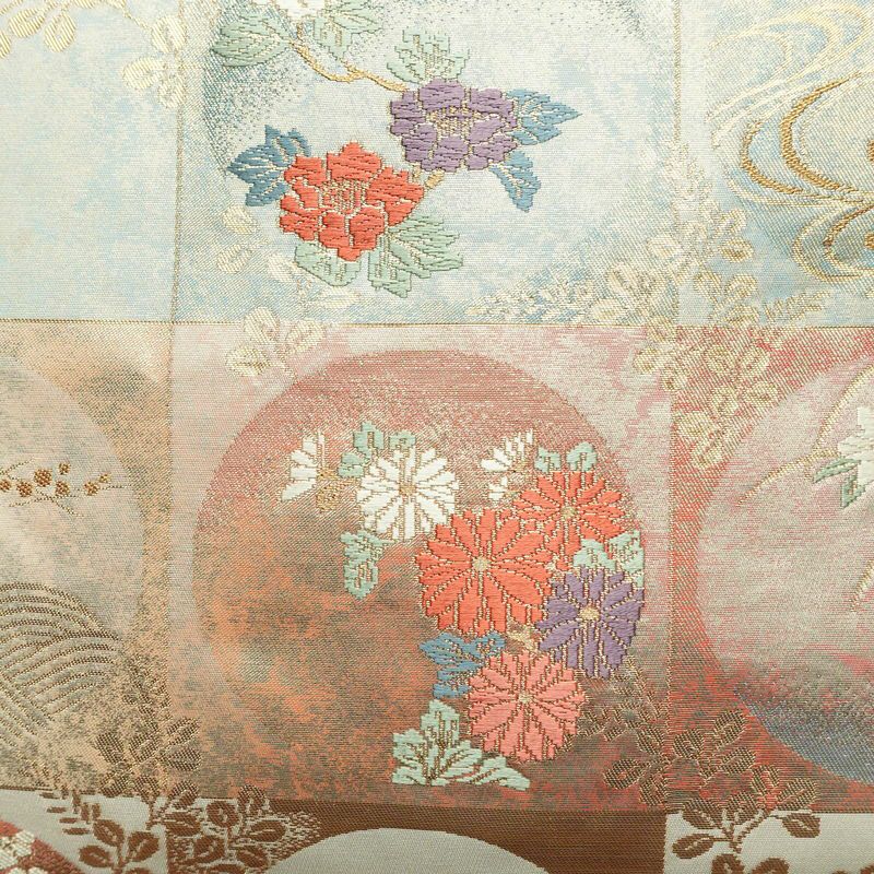 名古屋帯 六通柄 正絹 古典柄 名古屋仕立て 箔 帯 多色使い_画像2