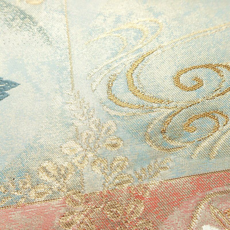 名古屋帯 六通柄 正絹 古典柄 名古屋仕立て 箔 帯 多色使い_画像4