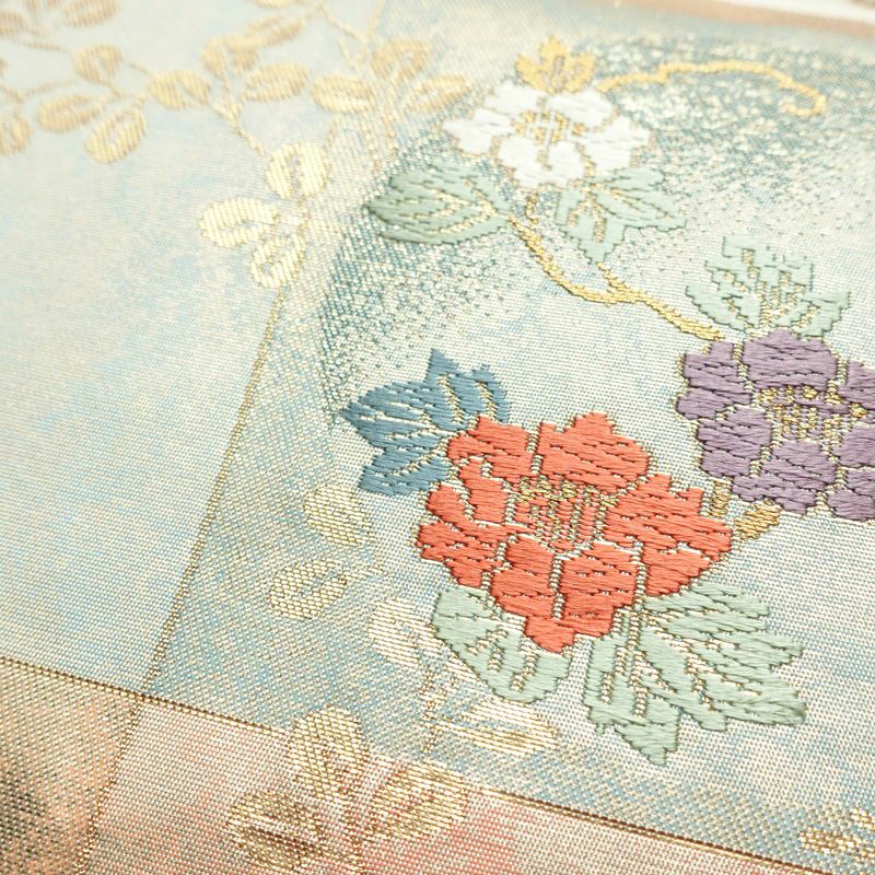 名古屋帯 六通柄 正絹 古典柄 名古屋仕立て 箔 帯 多色使い_画像6