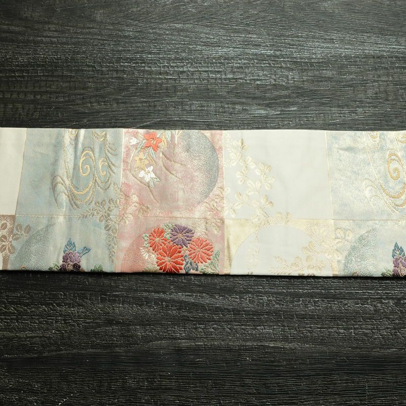 名古屋帯 六通柄 正絹 古典柄 名古屋仕立て 箔 帯 多色使い_画像14