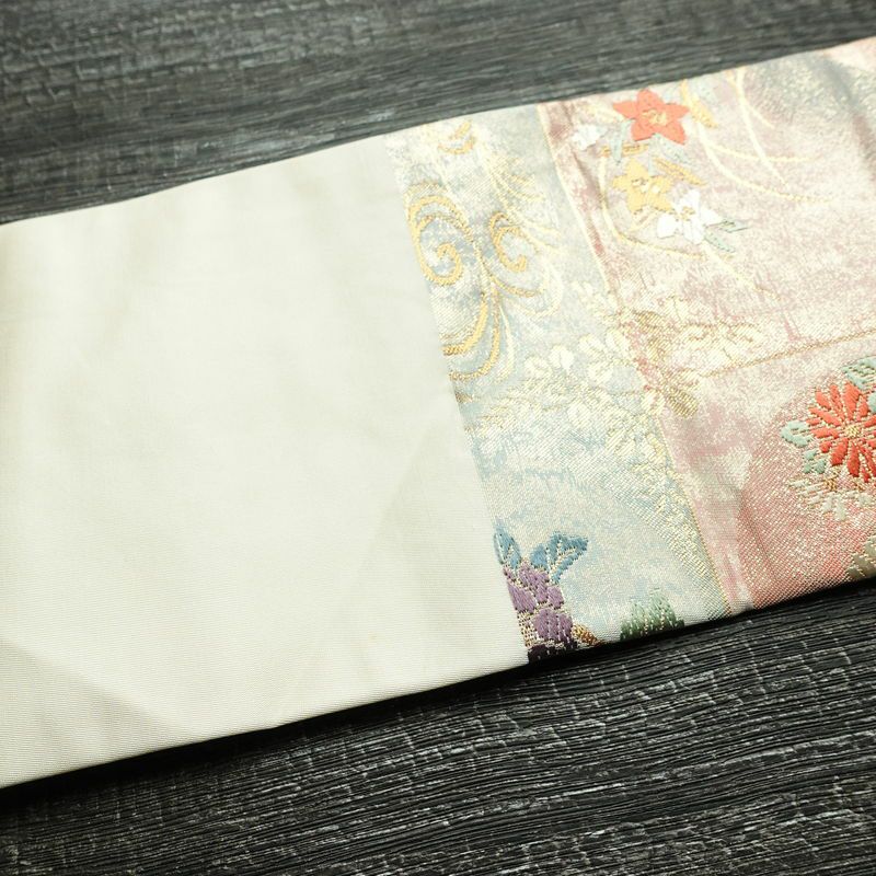 名古屋帯 六通柄 正絹 古典柄 名古屋仕立て 箔 帯 多色使い_画像15