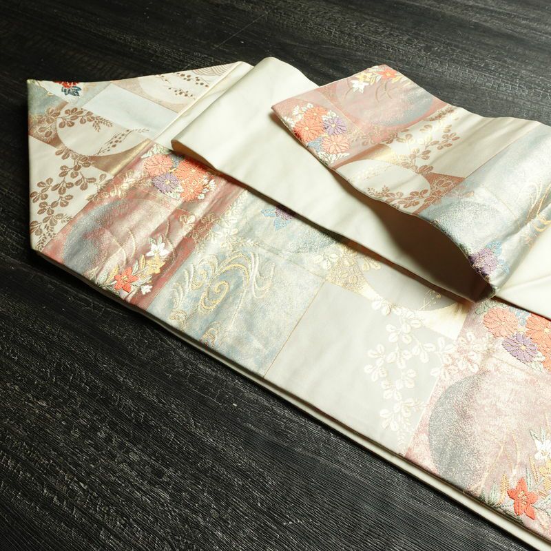 名古屋帯 六通柄 正絹 古典柄 名古屋仕立て 箔 帯 多色使い_画像21