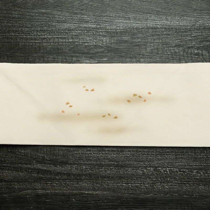 名古屋帯 太鼓柄 落款入り 正絹 人物・動物柄 名古屋仕立て 箔 帯 ピンク_画像12