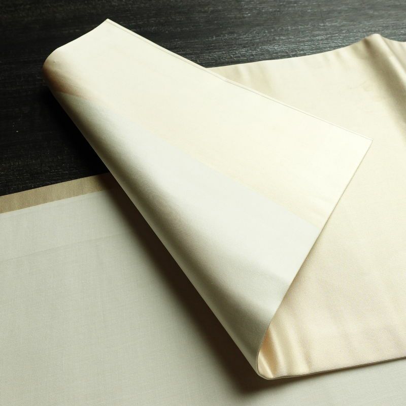 名古屋帯 太鼓柄 良品 正絹 古典柄 通し仕立て 刺繍 金糸 銀糸 帯 ベージュ_画像9