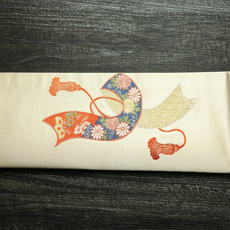 名古屋帯 太鼓柄 良品 正絹 古典柄 通し仕立て 刺繍 金糸 銀糸 帯 ベージュ_画像15