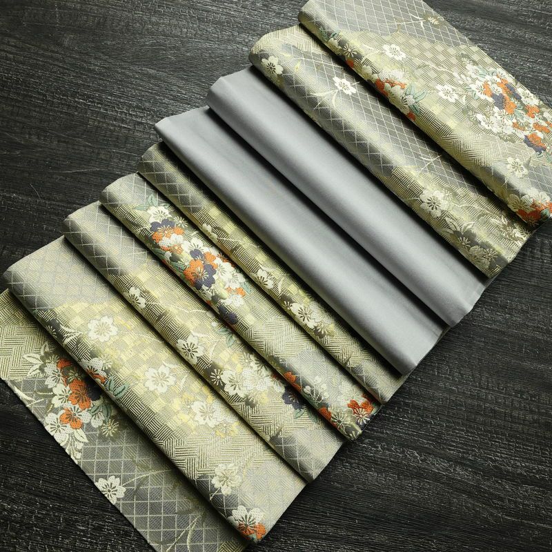 袋帯 六通柄 美品 フォーマル用 正絹 桜 花柄 箔 帯 グレー_画像18