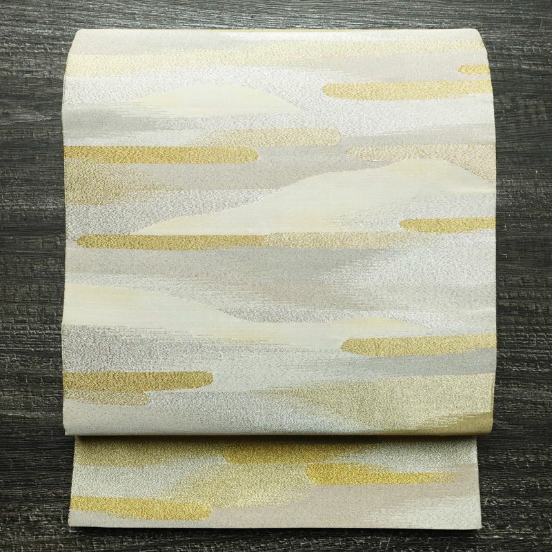 袋帯 六通柄 良品 フォーマル用 正絹 幾何学柄・抽象柄 箔 金糸 帯 金・銀_画像1