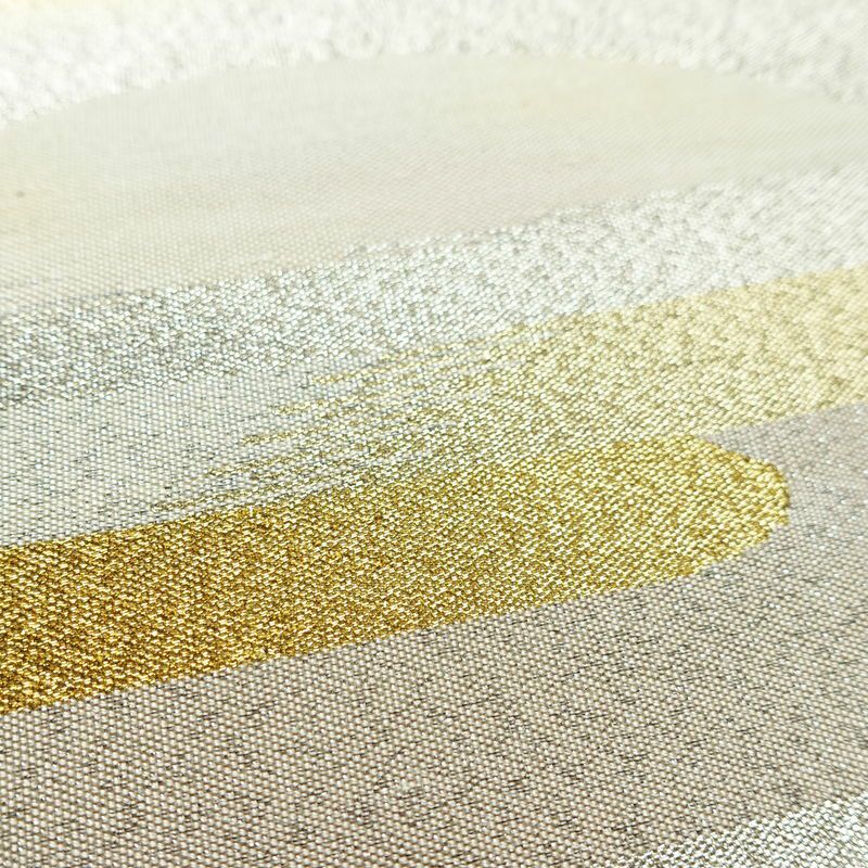 袋帯 六通柄 良品 フォーマル用 正絹 幾何学柄・抽象柄 箔 金糸 帯 金・銀_画像5