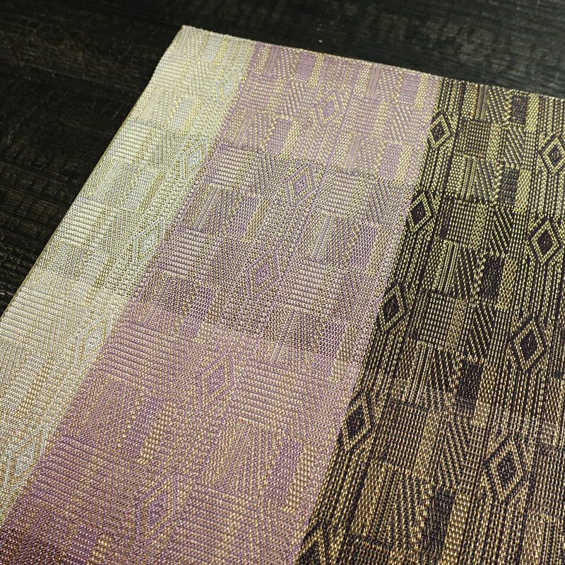 袋帯 六通柄 良品 フォーマル用 正絹 幾何学柄・抽象柄 箔 金糸 帯 金・銀_画像12