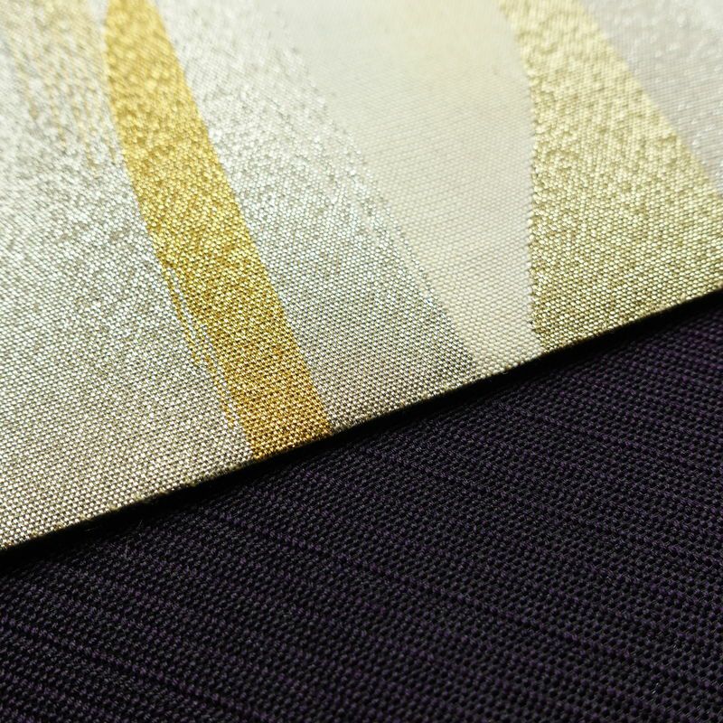 袋帯 六通柄 良品 フォーマル用 正絹 幾何学柄・抽象柄 箔 金糸 帯 金・銀_画像14