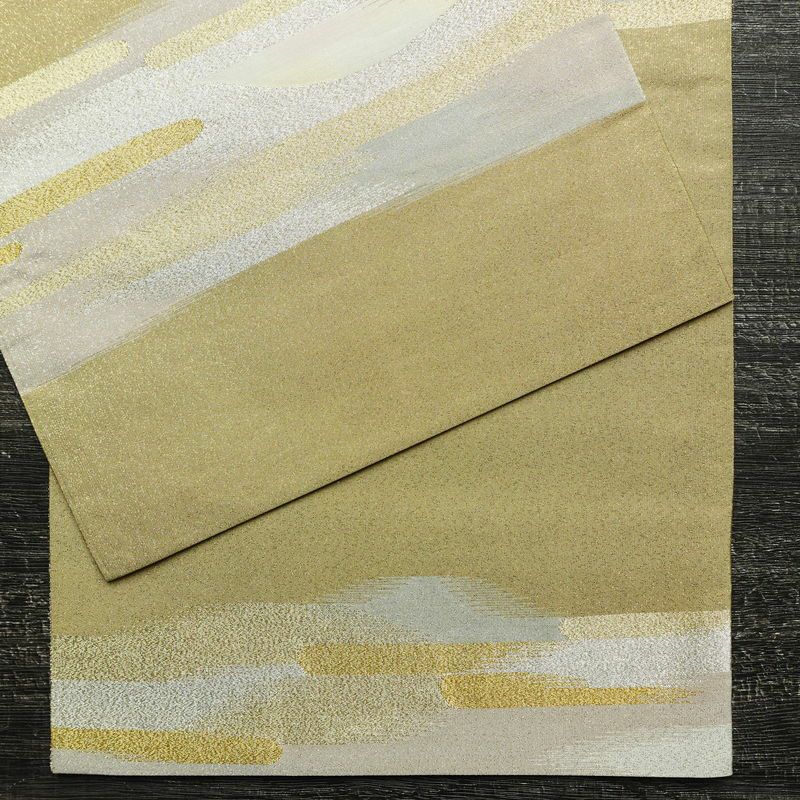 袋帯 六通柄 良品 フォーマル用 正絹 幾何学柄・抽象柄 箔 金糸 帯 金・銀_画像15