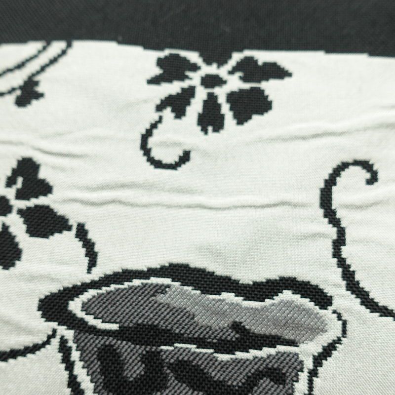 袋帯 六通柄 一般用 正絹 その他の柄 帯 黒_画像3