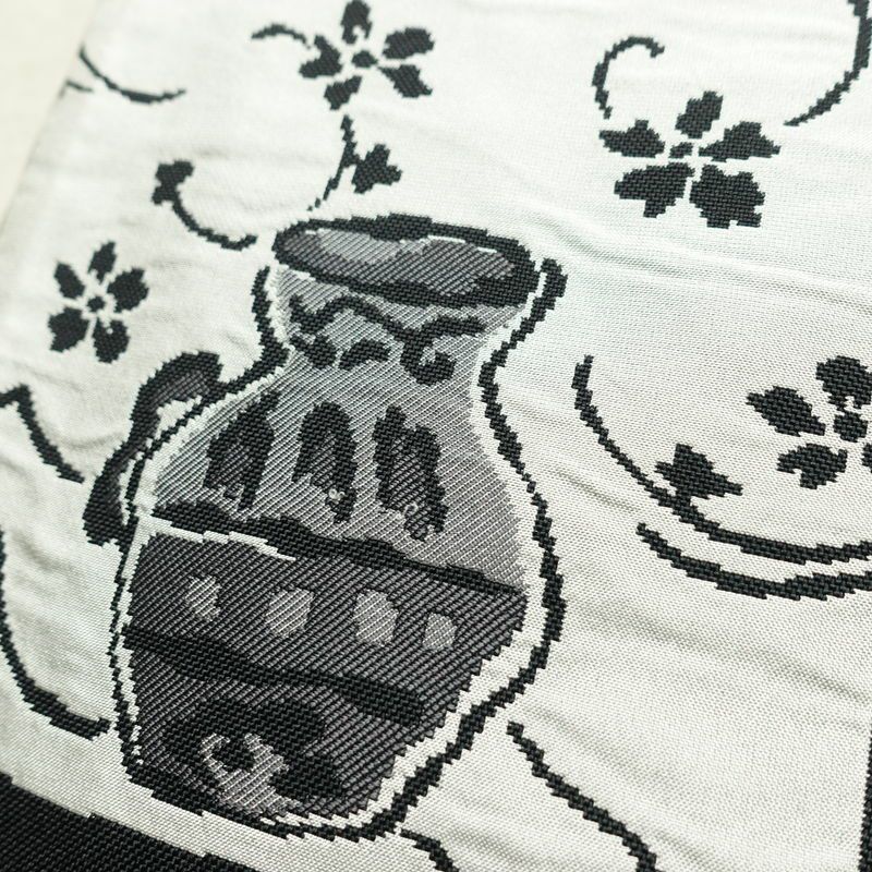 袋帯 六通柄 一般用 正絹 その他の柄 帯 黒_画像5