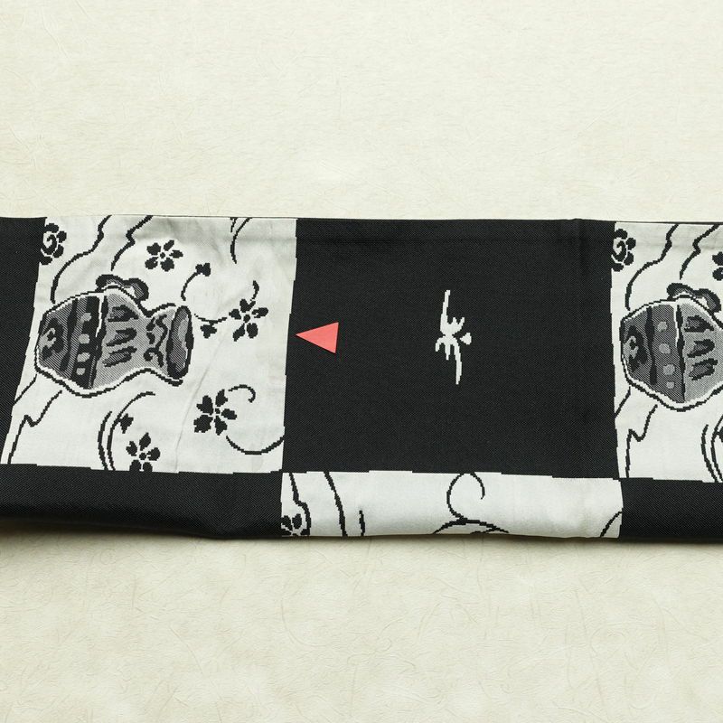 袋帯 六通柄 一般用 正絹 その他の柄 帯 黒_画像13