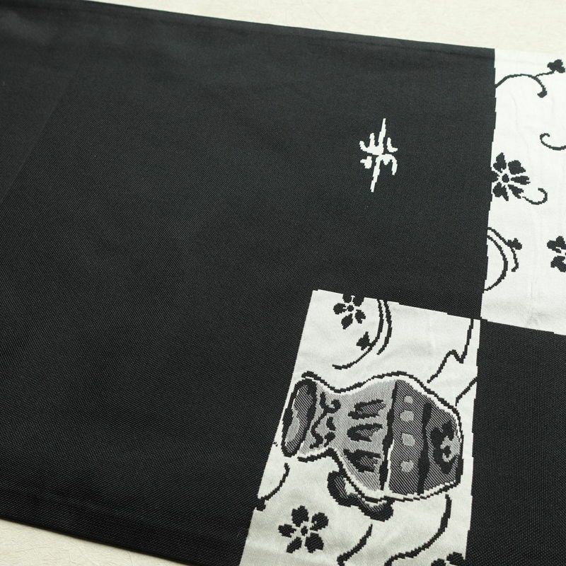 袋帯 六通柄 一般用 正絹 その他の柄 帯 黒_画像16