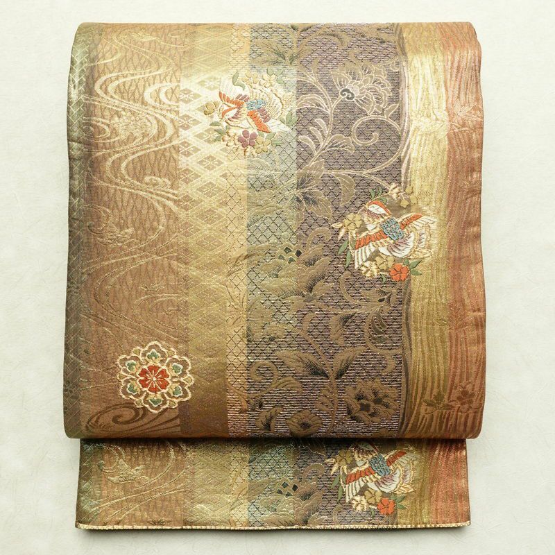 袋帯 六通柄 フォーマル用 正絹 幾何学柄・抽象柄 箔 金糸 帯 多色使い_画像1