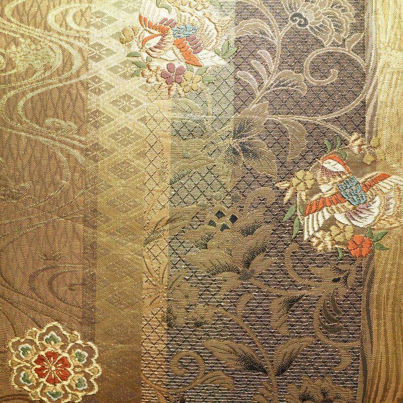 袋帯 六通柄 フォーマル用 正絹 幾何学柄・抽象柄 箔 金糸 帯 多色使い_画像2